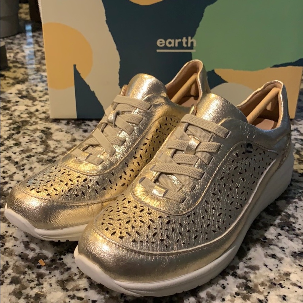 Metallic Perforated Sneakers